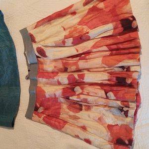 Loft Skirt, size 12, red yellow orange pink burgundy floral colors